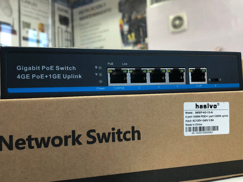 Switch de 4 puertos Full Gigabit PoE + 1 puerto 1000M uplink – S600P-4G-1G-Ai hasivo