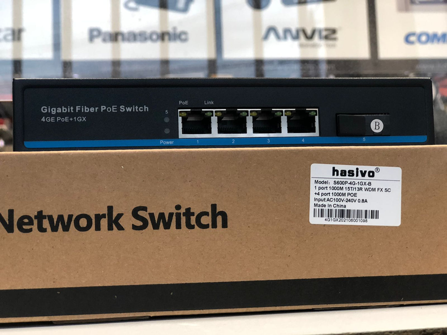 Switch de 4 puertos Full Gigabit PoE + 1 puerto Gigabit SC – S600P-4G-1GX-B hasivo