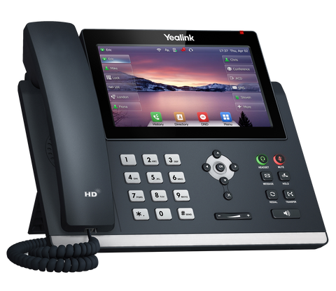 Teléfono IP Yealink SIP-T48U con 16 cuentas SIP, pantalla táctil de 7”, 2 puertos Gigabit, PoE, audio HD