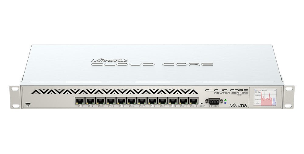 Súper Router con 12 puertos Gigabit para rack Mikrotik CCR1016-12G - LA CASA DEL TELEFONO