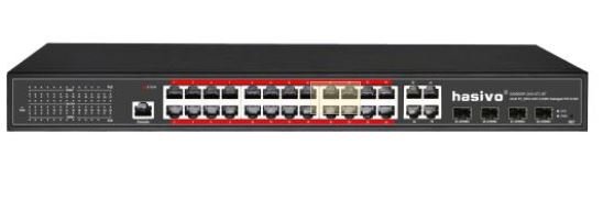 Switch administrable de 24 puertos Full Gigabit BT PoE + 4 GE Combo uplink, 400W, 802.3bt – S5800WP-24G-4TC-BT hasivo - LA CASA DEL TELEFONO