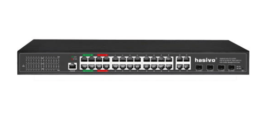 Switch administrable de 24 puertos Full Gigabit Super PoE + 4 GE Combo uplink, 400W – S5800WP-24G-4TC-SUPER hasivo - LA CASA DEL TELEFONO