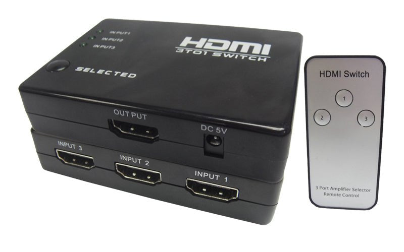 Switch Selector HDMI 3 entradas 1 salida – CV-HDV301A - LA CASA DEL TELEFONO