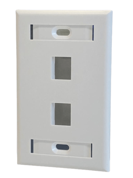 Tapa de pared blanca de 2 salidas y con identificación – LCDT NFPFL22 - LA CASA DEL TELEFONO