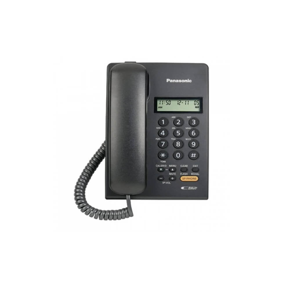 Teléfono de mesa Panasonic KX-T7705 color negro, con pantalla, identificador de llamadas y altavoz - LA CASA DEL TELEFONO