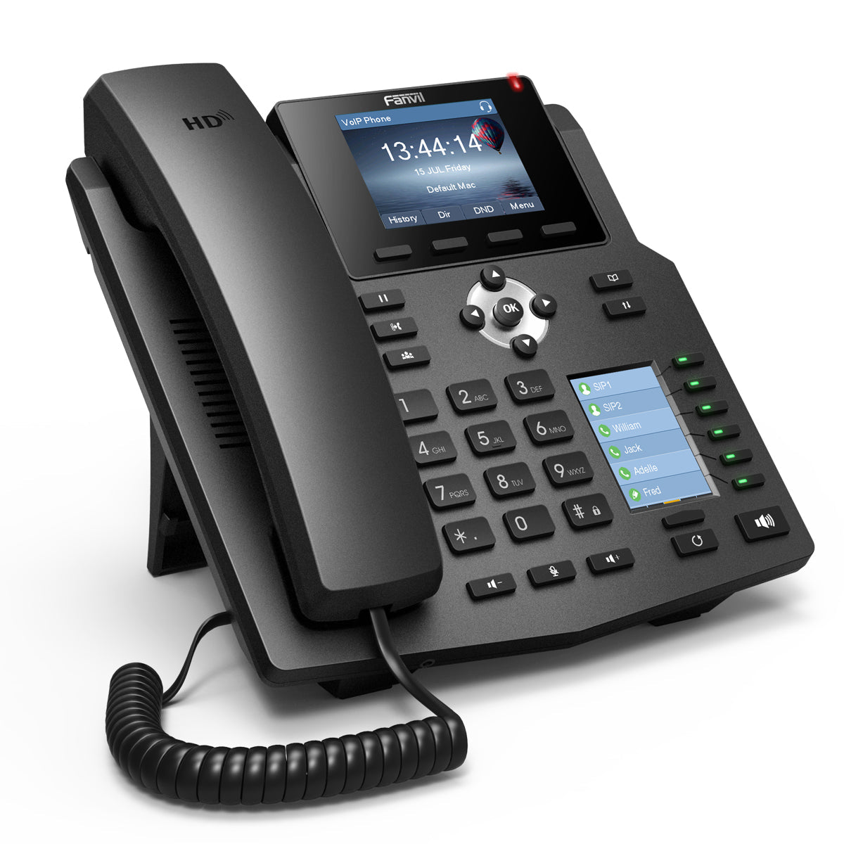 Teléfono IP, 4 cuentas SIP, Gigabit, PoE, LCD a color de 2.8”, Calidad de Voz HD, RJ9, 6 DSS – X4G Fanvil - LA CASA DEL TELEFONO