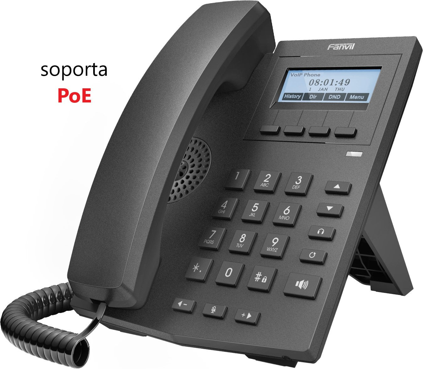 Teléfono IP básico, 2 cuentas SIP, PoE, Pantalla LCD 128x48, RJ9 – X1P Fanvil - LA CASA DEL TELEFONO