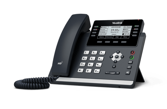 Teléfono IP Yealink SIP-T43U con 12 cuentas SIP, 2 puertos Gigabit, PoE, audio HD - LA CASA DEL TELEFONO