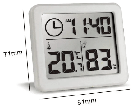 Termómetro higrómetro digital, mide temperatura y humedad, muestra la hora – YK-009 - LA CASA DEL TELEFONO