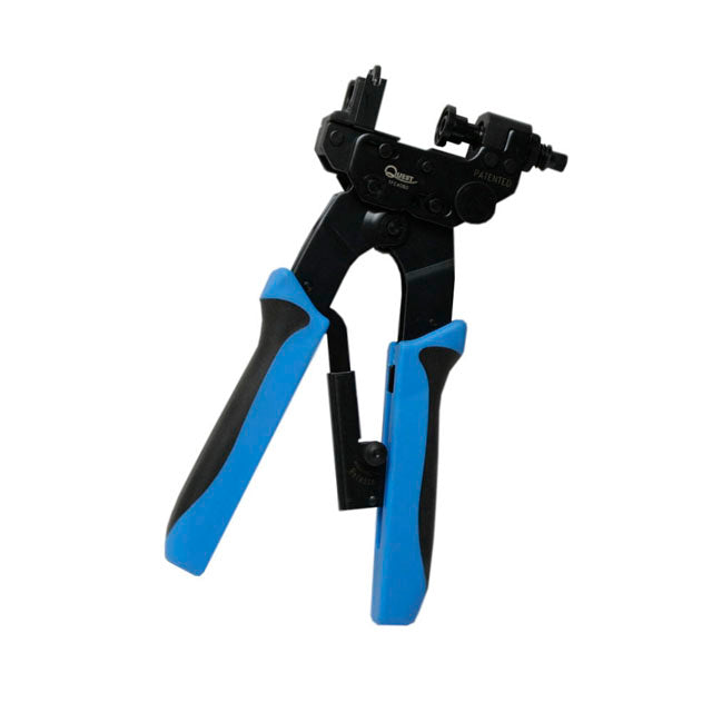 Pinza de compresión tipo ratchet para conectores BNC, F y RCA – Quest TFC-4080