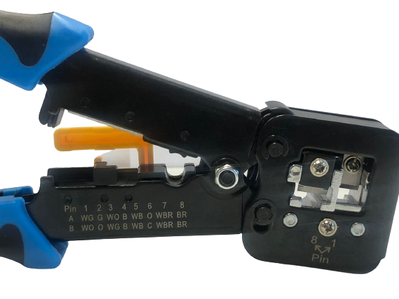 Crimpadora ratchet para conectores de RJ11, RJ12 y conectores EZ RJ45 – TNCM21