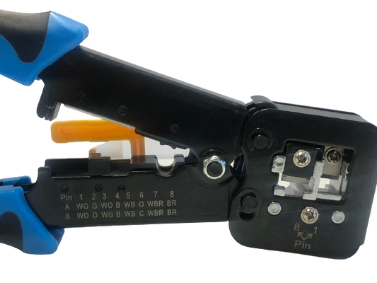 Crimpadora ratchet para conectores de RJ11, RJ12 y conectores EZ RJ45 – TNCM21