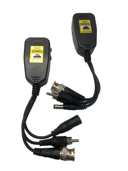 Video balun pasivo 3 en 1, para cámaras AHD / CVI / TVI / CVBS – VB-BDR8MP