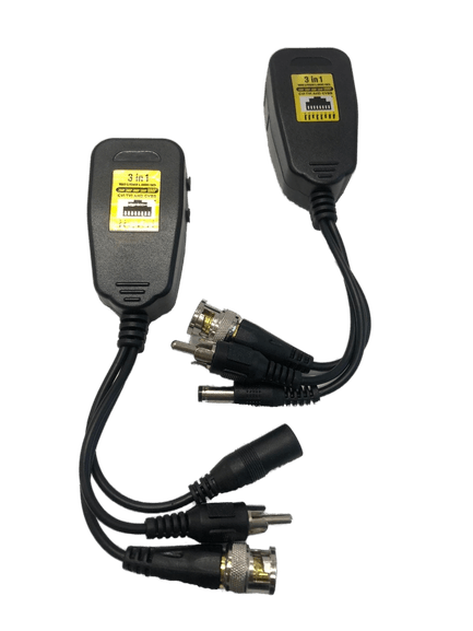 Video balun pasivo 3 en 1, para cámaras AHD / CVI / TVI / CVBS – VB-BDR8MP - LA CASA DEL TELEFONO