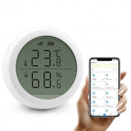 Termómetro higrómetro digital WiFi inteligente, compatible con Alexa – WSD400B
