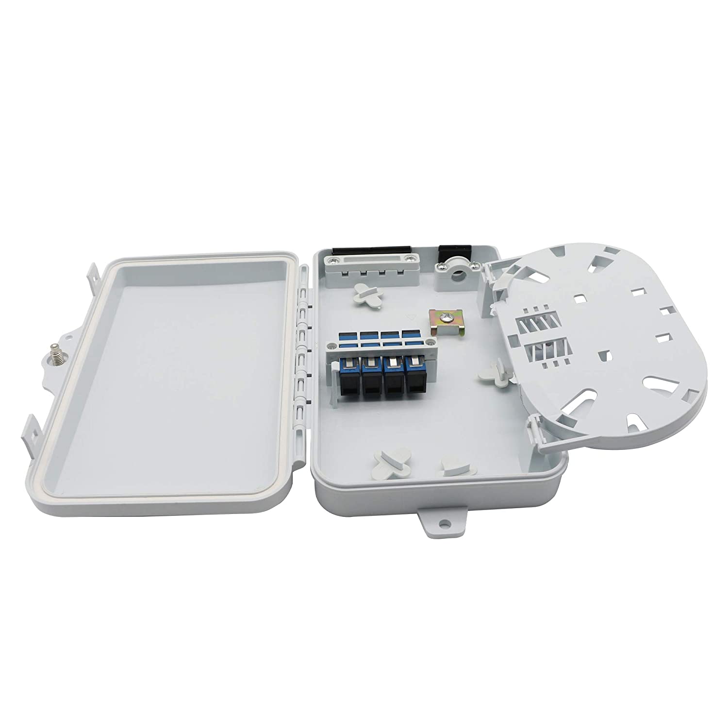 Caja de distribución de fibra óptica 4 núcleos para soluciones FTTH