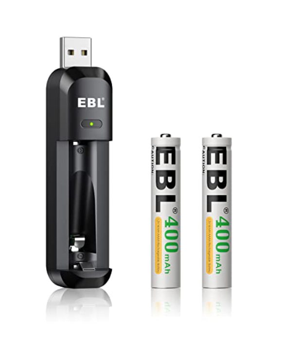Combo de cargador para AAAA / AA + 2 Baterías AAAA recargables – EBL