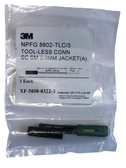Conector de fibra óptica SC, monomodo, sin herramienta – 3M XF-5000-0322-3
